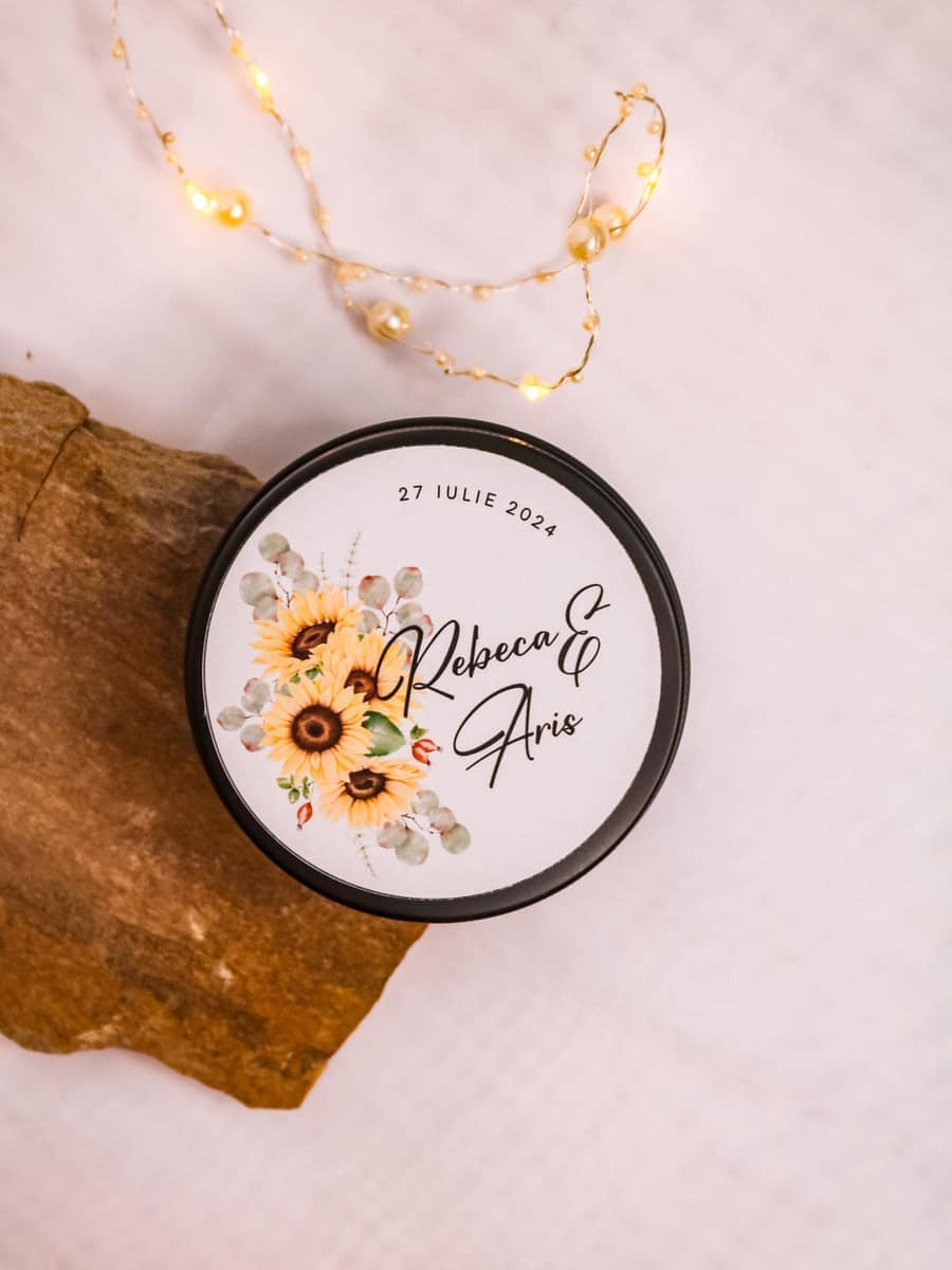 Marturii Nunta lumanare Cutiuta metalica 100g - imagine 16